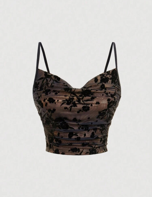 Pleated Camisole Floral top
